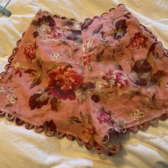 Zimmermann Pink Floral Scalloped Shorts - Picture 5 of 5